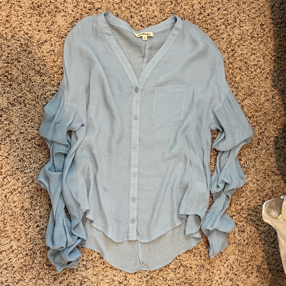 Listicle Soft Blue Button-Down Shirt